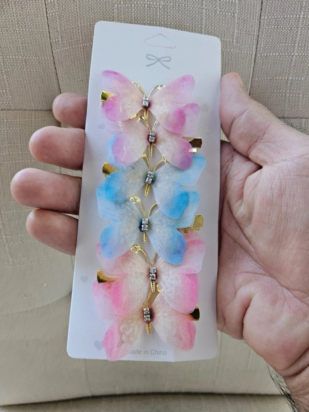 Girls Hair Clips Butterfly Multi Color Fancy Hair Accessories Set of 6 Unbranded - Picture 8 of 11